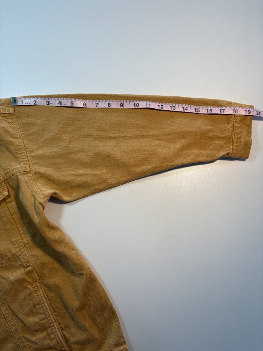 Monki Mustard Yellow Oversized Denim Jacket XS Boxy Relaxed Cotton Trucker - Picture 10 of 10